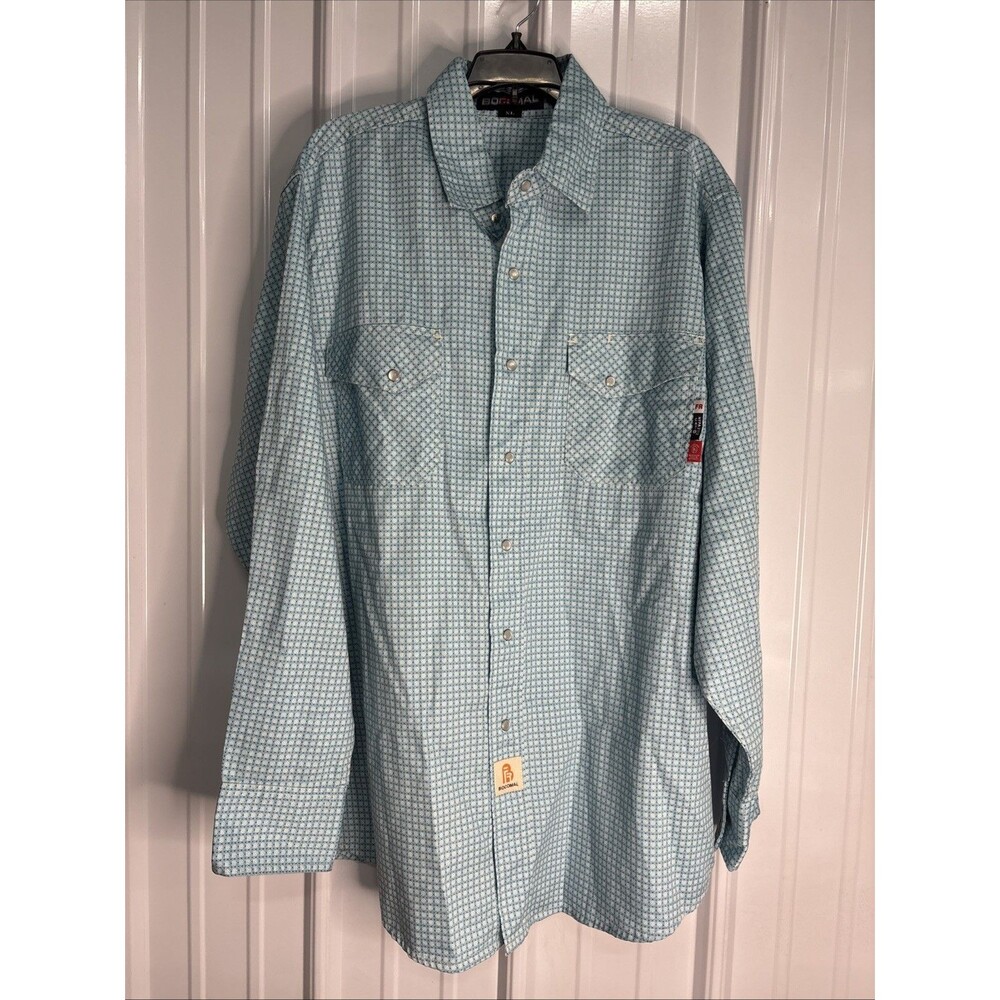 Bocomal Flame Resistant Pearl Snap Mens Work Shirt Size XL NWOT